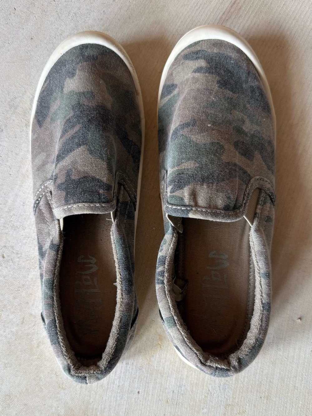 Kids Camouflage Slip-On Sneakers - Camo Green